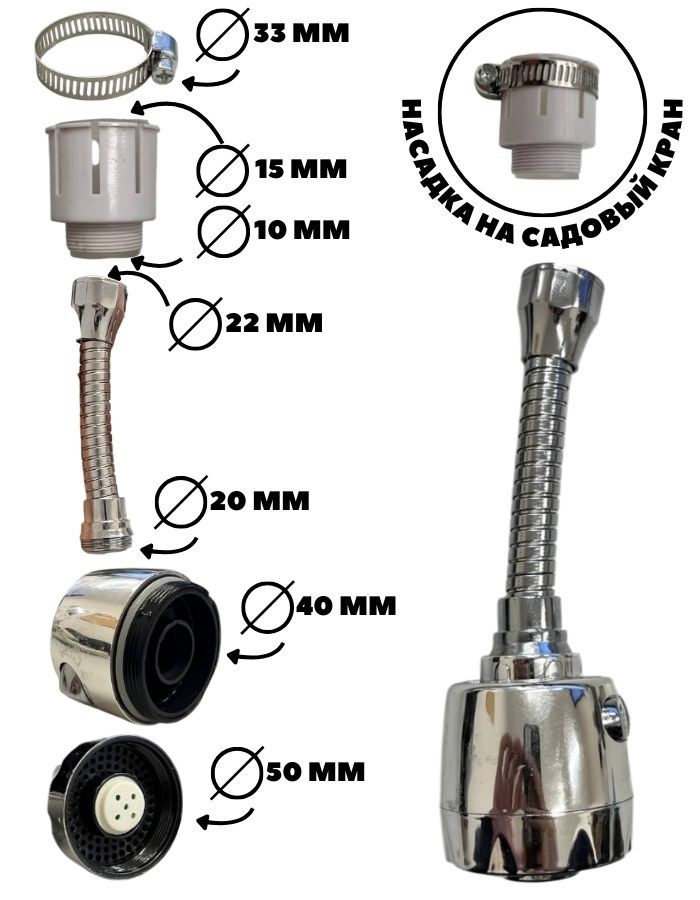 Насадка-рассеиватель на кран QQH25-17